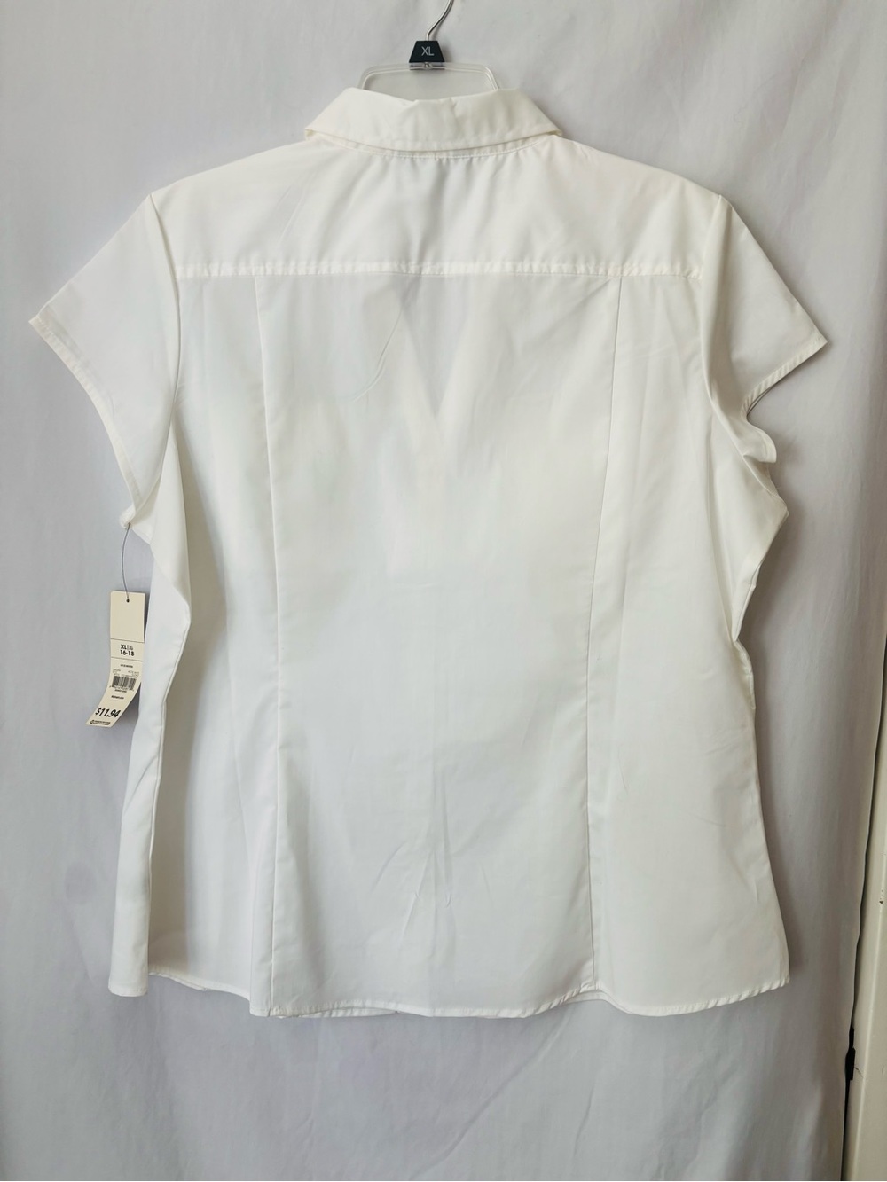George Wrinkle Resistant White Button Front Blouse XL Office Top - Picture 4 of 4